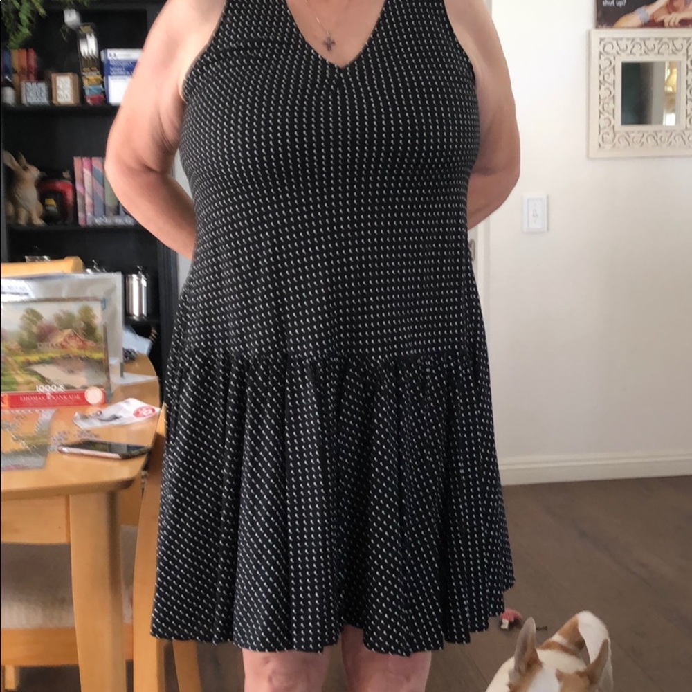 Black polka dot dress